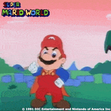a cartoon of mario from super mario world 1991