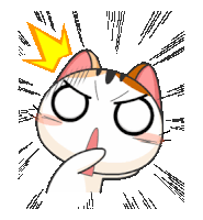 a cartoon cat with a surprised look on its face .