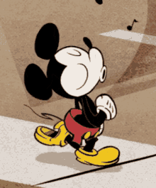 Mickey Mouse Whistle GIF - Mickey Mouse Whistle Walking GIFs