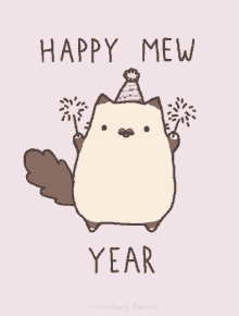 happy mew year cat cute