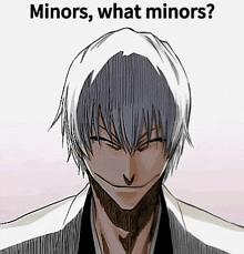 a drawing of a man with the words minors what minors on the bottom