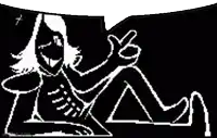 a black and white drawing of a person giving a thumbs up sign .