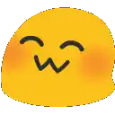 a yellow smiley face with black eyes and a w on its mouth .