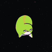 a purple and white cartoon character in space