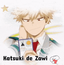 a picture of katsuki de zwi with a heart and a star