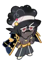 a cartoon character with a mustache is wearing a hat and holding a sword