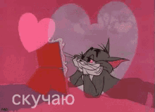 томиджерри скучаю люблю деньвалентина любовь сердце GIF - Tom And Jerry Skuchayu Lyublyu GIFs