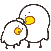 a couple of birds with yellow beaks are standing next to each other .