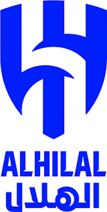a blue logo that says alhilal in black letters