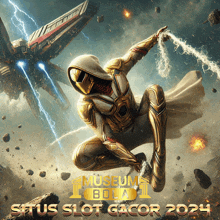 a poster for situs slot gacor 2024 with a superhero