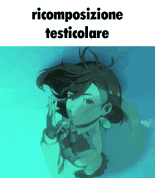 a drawing of a girl with the words ricomposizione testicolare above her