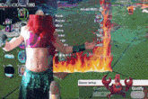 a screenshot of a video game with a crab and a mermaid