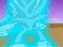 a close up of a cartoon character tails with a purple background