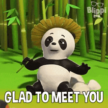 Glad To Meet You Bai GIF - Glad To Meet You Bai Blippi Wonders - Educational Cartoons For Kids GIFs