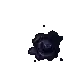 a black stain on a white surface with a hole in it .