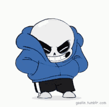 a cartoon drawing of sans from undertale