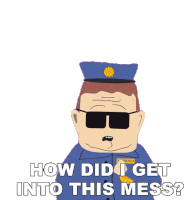 How Did I Get Into This Mess Officer Barbrady Sticker - How Did I Get Into This Mess Officer Barbrady South Park Stickers