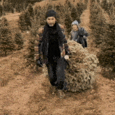 Carrying The Christmas Tree Victor Micallef GIF - Carrying The Christmas Tree Victor Micallef The Tenors GIFs