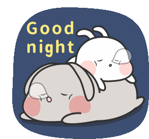 Goodnight Sleeping Sticker - Goodnight Sleeping Bunnies Stickers