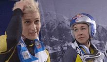 Eva Pinkelnig Sarah Hendrickson GIF - Eva Pinkelnig Sarah Hendrickson Ski Jumping GIFs