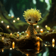 a cartoon character with yellow hair and roots