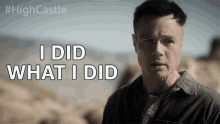 a man with glasses says " i did what i did " in front of him