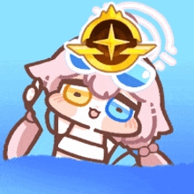 a cartoon character with a star on her head