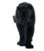 a black panther with its mouth open and its tongue hanging out