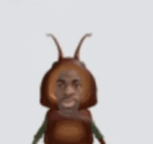 a cartoon of a cockroach with a man 's face on it 's head .