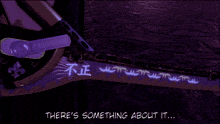 a purple background with a cartoon character and the words " you talk too much "