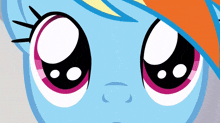 a close up of a cartoon character 's face with a sad look on her face