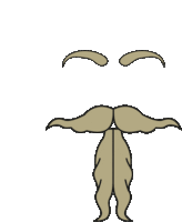 a cartoon drawing of a man 's mustache and eyebrows