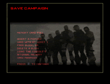 a screenshot of a video game that says " save campaign "