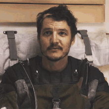 pedro pascal gear talking sitting confused