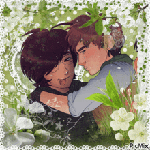 a picture of two boys hugging with the words picmix on the bottom right
