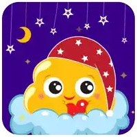 a cartoon illustration of the sun wearing a sleep hat