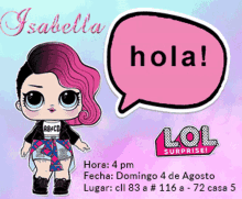 isabella hola birthday invitation