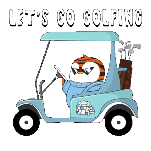 Golf Penguin Sticker - Golf Penguin Pudgy Stickers