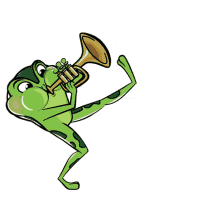 canticos dancing frog trumpet musician music