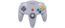 a nintendo controller with a red button on the bottom