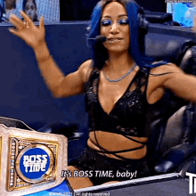 Sasha Banks Smack Down Womens Champion GIF - Sasha Banks Smack Down Womens Champion Its Boss Time Baby GIFs