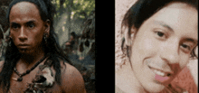 a picture of a man with long hair and a picture of a man with short hair