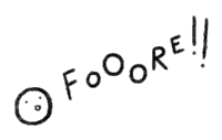 a black and white drawing of a circle and the word foore