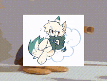 a drawing of a furry character with the word lun on it