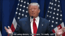 Much Humble GIF - Donald Trump Im Not Using Donors I Dont Care GIFs