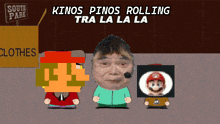 a south park advertisement with a box of clothes