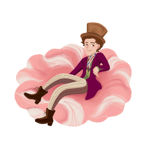 Bouncing On Cloud Willy Wonka Sticker - Bouncing On Cloud Willy Wonka Wonka Movie Stickers