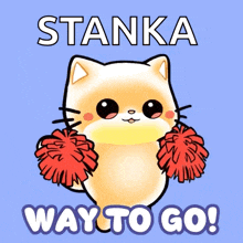 stanka way to go is written on a blue background