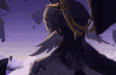 a drawing of a person with wings on their back