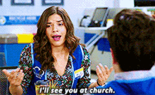 Superstore Amy Sosa GIF - Superstore Amy Sosa Ill See You At Church GIFs